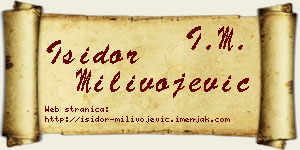 Isidor Milivojević vizit kartica